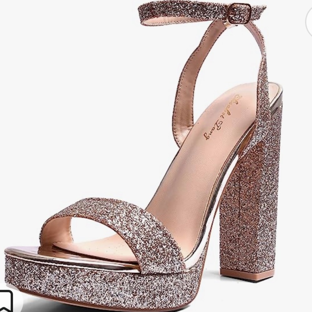 Elisabet Tang Platform Gold Heels size 9.5 NIB